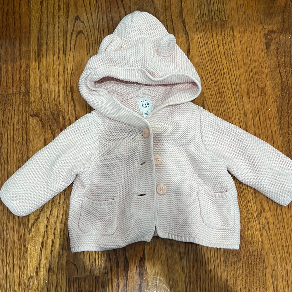 Baby gap 0-3 months light pink knit jacket